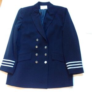 Vintage Kasper Blue Military Blazer Double Breast